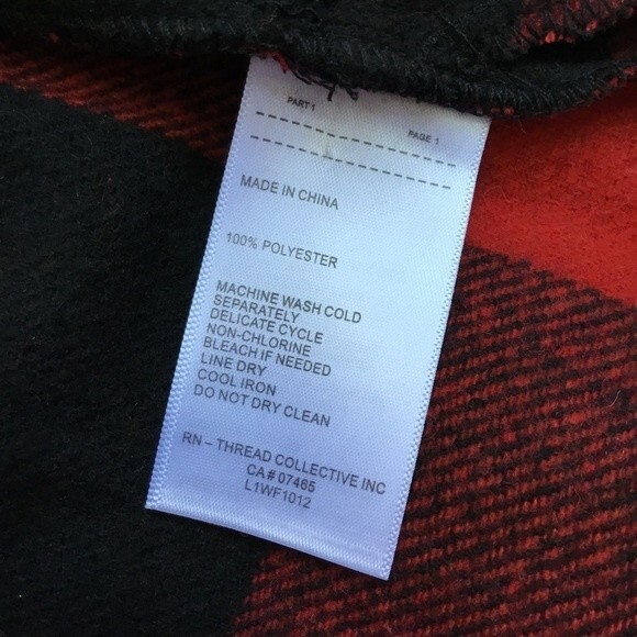 Laundry by Shelli Segal Buffalo Plaid Belted Flannel Shacket Red & Black M - Picture 9 of 10